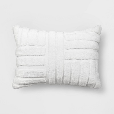 14"x20" Mod Tufted Outdoor Lumbar Pillow Cream - Threshold™