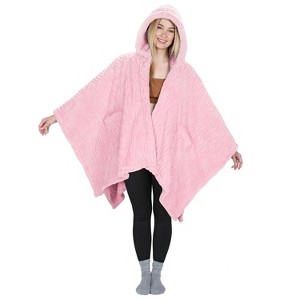 Women's Plus Size Open Front Lightweight Casual Cardigan, Fuzzy Cozy Fleece Blanket Wrap Sweaters, Wearable Blanket Woman, Gift for Her - Catalonia - 1 of 4