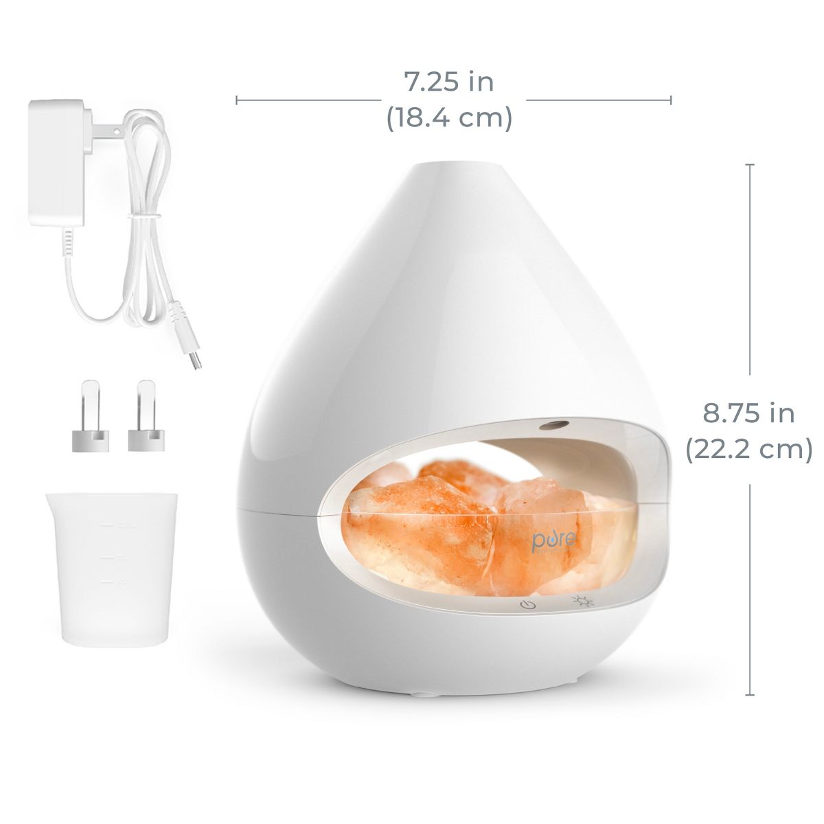 Crystal Himalayan Salt Rock Lamp and Ultrasonic Oil Diffuser - Pure Enrichment: 5-Year Warranty, Halotherapy, Quiet Operation - thumbnail 8