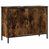 vidaXL Bathroom Sink Cabinet Smoked Oak 31.5"x11.8"x23.6" Engineered Wood - 2 of 4