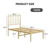 Twin Size Metal Platform Bed Frame with Spindle Headboard, No Box Spring Needed, 12-Inch Underbed Storage, Firm Support, Easy Setup, Gold - 3 of 4