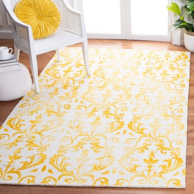 Ivory and Gold Hand-Tufted Wool Round Area Rug