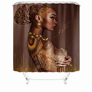 Woman With Dirty Braids Shower Curtains for Bathroom Waterproof Fabric Bath Curtain Durable Soft Stylish Bathroom Decor 72x72 Inch - 1 of 1