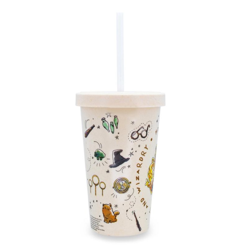 Silver Buffalo Harry Potter Hogwarts Bamboo Tumbler Cup With Lid And Straw | Holds 20 Ounces, 2 of 7