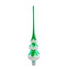 Santa Land 13.0 Inch Frosted Evergreen Finial Green Christmas Snow Tree Topper Tree Toppers - 2 of 3