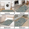 FURNIinspire Floor Mats Home 3 Piece Kitchen Rug Machine Washable Floor Mat for Living Room, Vintage Carpet, Non Slip, Blue, 60"*20" - 4 of 4
