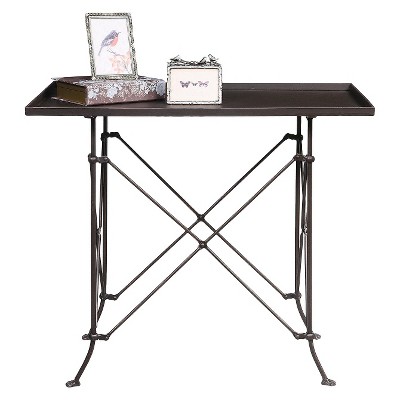 27" Metal Table with Bronze Finish - Brown