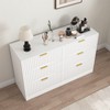 Gulches Modern 6-Drawer Dresser with Wavy Pattern Panels - White Chest of Drawers for Bedroom, Living Room, Hallway, Entryway - 4 of 4