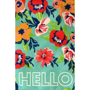 Briarwood Lane House Flag 40x28 For Outdoor Hello Floral Spring Burlap For Spring House Flag - 1 of 4