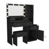 Dexmalle Makeup Vanity Desk with Mirror and Lights Charging Station - 2 of 4