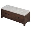 Infurnic Decorative Storage Cabinets Shoe Bench with Removable Cushion,Hidden Storage for Living Room, Entryway, and Hallways, Brown, 43"*15"*18.1" - 4 of 4