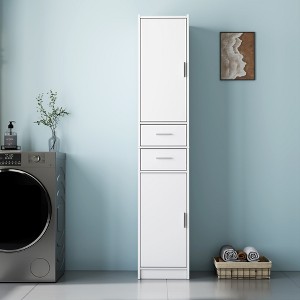 YOOCOZZ 70.87" H Tall Bathroom Storage Cabinet with 2 Doors,2 Drawer and Adjustable Shelves-White - 1 of 4