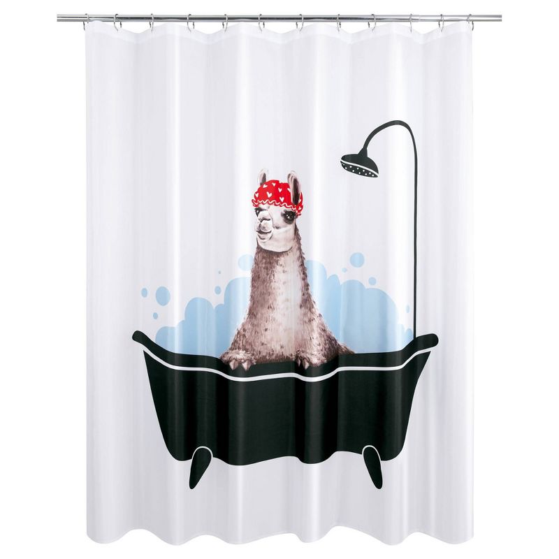 Llama Bath Shower Curtain - Allure Home Creations, 1 of 7
