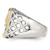 Chisel Stainless Steel with Sterling Silver Jesus Yellow IP-plated Polished Ring - 3 of 4