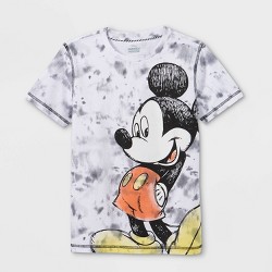 Boy's Disney Mickey Mouse Retro Headshot T-shirt - White - Large : Target