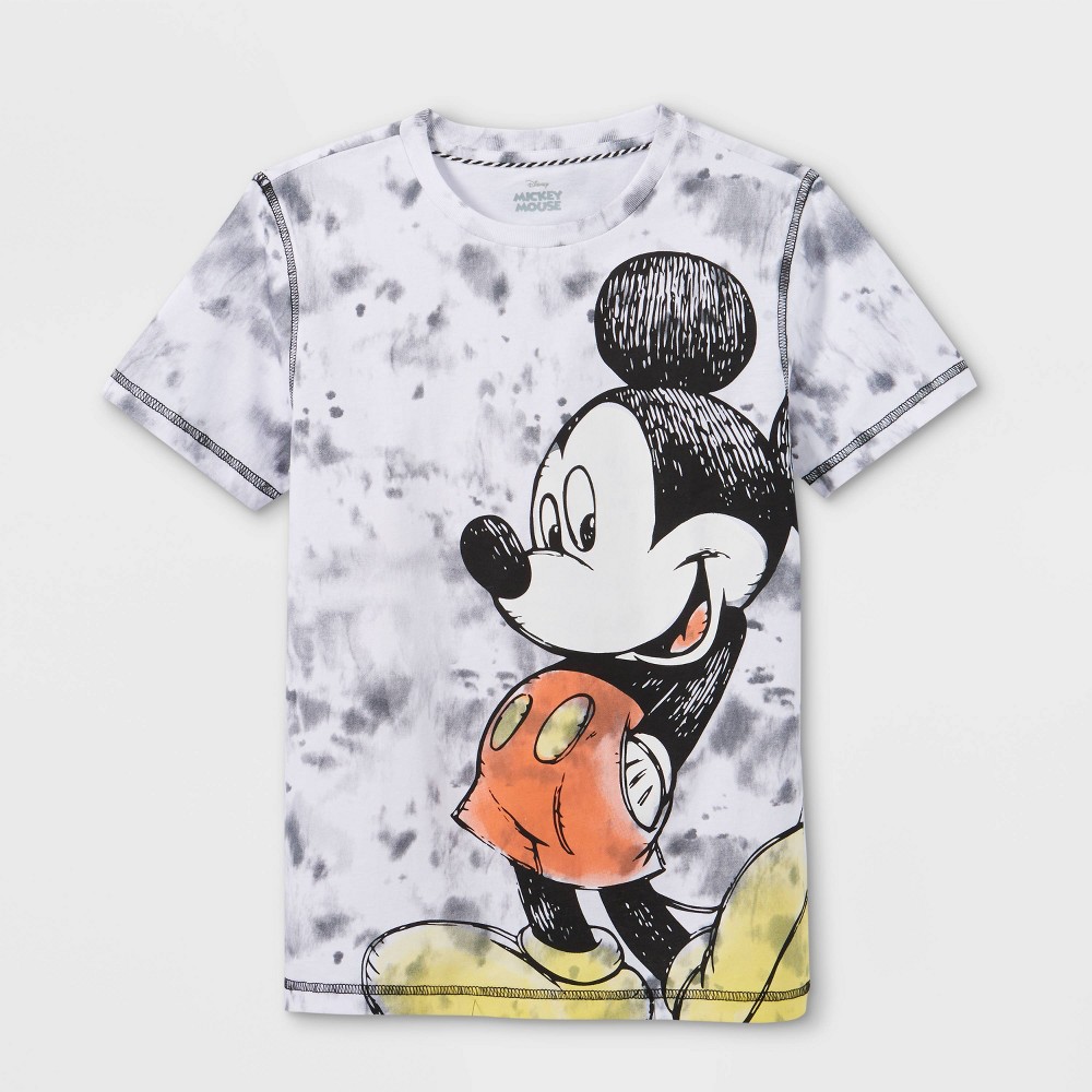 Size XS Boys' Disney Mickey Mouse Short Sleeve Graphic T-Shirt - Black/White 