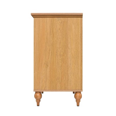 Sango Newcomb Mixed Material Rattan 2-Door Brown Cabinet