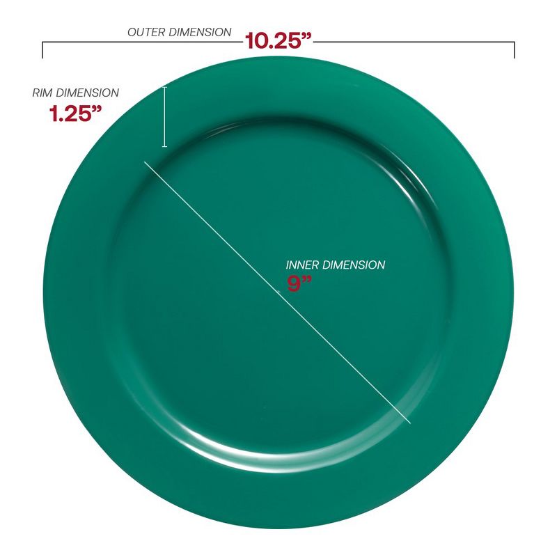 Smarty Had A Party Solid Green Holiday Round Disposable Plastic Dinner Plates (10.25") (120 Plates), 3 of 7