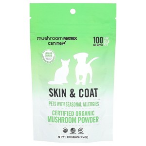 Mushroom Matrix Canine Skin & Coat, Certified Organic Mushroom Powder, For Cats and Dogs, For 25 lb Pet, For Dogs and Cats, 3.5 oz (100 g) - 1 of 2