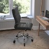 Flash Furniture Whitney High Back Executive Swivel Office Chair with Black Frame, Arms, and Transparent Roller Wheels - image 4 of 4