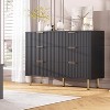 6 Drawer Dresser for Bedroom, Fluted 54" Wide Modern Chest of Drawers with Deep Drawers, Long Large Double Dresser TV Stand - 4 of 4