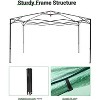 Outdoor Greenhouse, 6 x 8 ft Portable Walk-In Greenhouse with Roll-Up Zipper Entry Door and Roll-Up Side Windows, Instant Pop-Up Canopy - 3 of 4