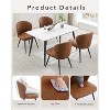 Mid Century Modern Dining Chairs Set of 2, Upholstered PU Leather Kitchen Chairs with Comfortable Stitching Seat for Dining Room, Living Room - 3 of 4