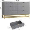 Dresser for Bedroom, 53.5" Large Dresser Organizer, 6 Drawer with Golden Metal Handle and Legs, Modern Chest of Drawers, Grey Dressers with Drawers - 2 of 4