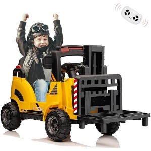 12V Ride On Forklift Toy Car for Kids, Electric Ride On Car with Remote Control, Liftable Fork & Pallet, 2 Speed Modes - 1 of 4