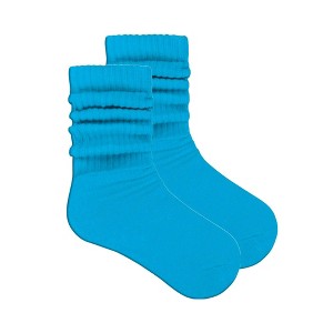Turquoise Slouch Socks the Sock Panda (Women's Sizes, Adult Medium) - Midweight - 1 of 4