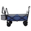 SEVOBAL Utility Storage Carts Heavy-Duty Collapsible Wagon with Push Handle , Foldable All-Terrain Wagon for Camping , Blue , 23.22"*7.09"*29.92" - 4 of 4