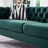 84" Chesterfield Velvet Sofa, Modern Tufted Couch with Gold Metal Arms, 700lb Capacity & Striped Pillows, Solid Wood Frame - 2 of 4