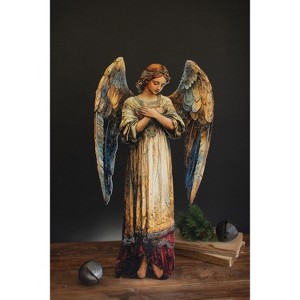 Angel Print on Wooden Easel – Holiday Display Decoration – 27"Tall Set of 2 by Kalalou - 1 of 4
