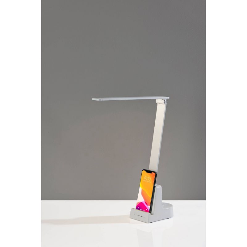 Cody LED Wireless Charging Desk Lamp with Smart Switch (Includes LED Light Bulb) Matte White - Adesso, 3 of 9