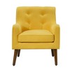 Woven Fabric Armchair with Tufted Back, Removable Seat Cushion and Wooden Legs for Living Room - 3 of 4