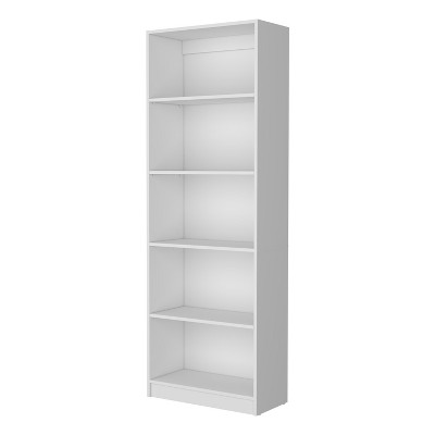 Vynxaria 5-Shelf Bookcase: Matt Gray & White, Expansive Storage for Books & Decor, Compact Design