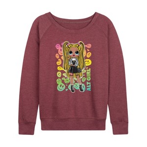 Women's - LOL Surprise! - Rainbow ALT Girl Lightweight French Terry Wide Neck Long Sleeve Shirt - 1 of 4