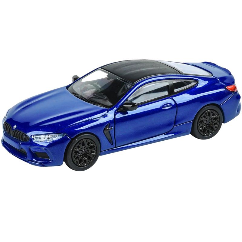 BMW M8 Coupe Marina Bay Blue Metallic with Black Top 1/64 Diecast Model Car by Paragon, 2 of 4