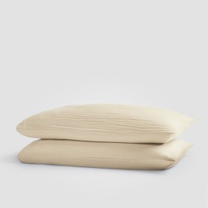 Crane Home | Dune Crinkled Comfort Pillowcase Set – Set of 2 (Sandstone) - 1 of 4