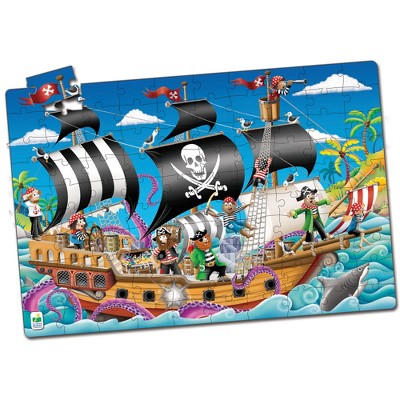 The Learning Journey Puzzle Doubles Glow In The Dark Pirate Ship 100 Pieces Target