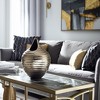 Metallic Aluminum Vase - Modern Decorative Flower Holder - Rippled Design Home Decor Accent for Living Room, Bedroom, Office - 3 of 4