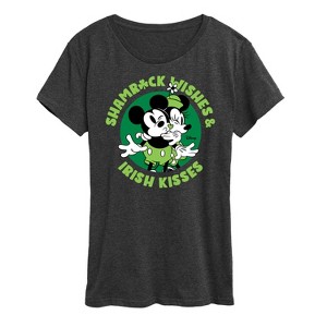 Women's - Disney - Shamrock Wishes Irish Kisses Short Sleeve Graphic T-Shirt - 1 of 4