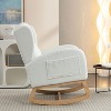 KTMBDW Nursery Rocking Chair Teddy Upholstered Rocker Rocking Accent Chair Padded Seat Armchair for Living Room Bedroom Offices - 3 of 4