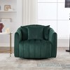 GDFStudio Timothy 40.35"W Oversized Velvet Channel Tufted Swivel Barrel Chair with 3 Pillows - 2 of 4