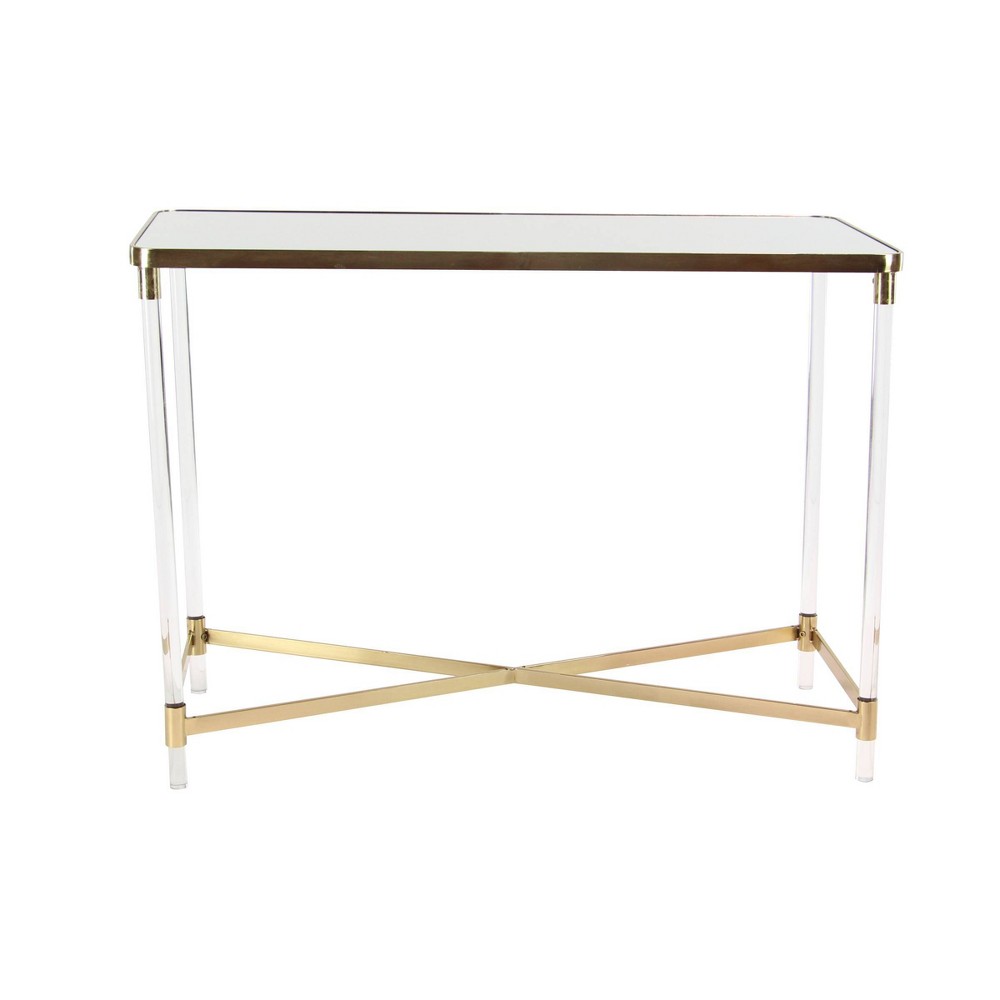 Photos - Coffee Table Modern Acrylic Console Table Gold - Olivia & May