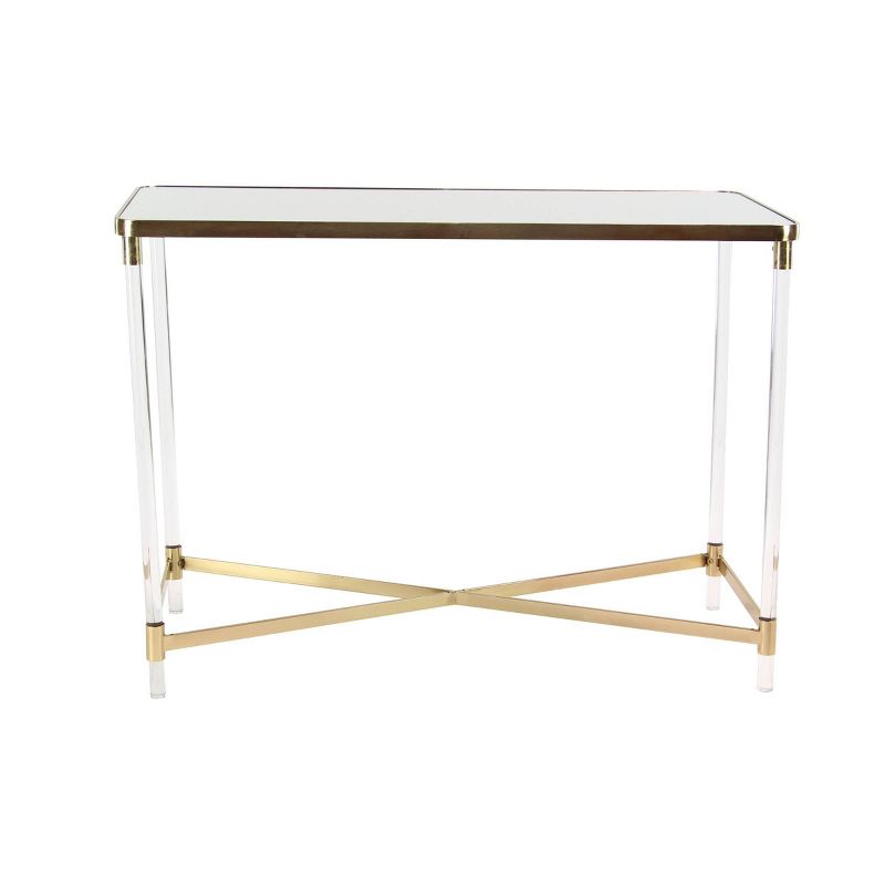 Modern Acrylic Console Table Gold - Olivia &#38; May, 1 of 7
