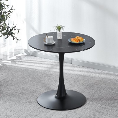 NicBex Modern 31.5" Round Coffee Table with Metal Frame for Living Room and Bedroom