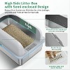 LunaLulinlk Stainless steel cat litter tray with lid and high sides, suitable for multiple cats. - 4 of 4