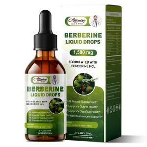 Alliwise Berberine Liquid Drops Support Immune, Digestion System & Heart Health, 2 Fl Oz (Apple) - 1 of 4