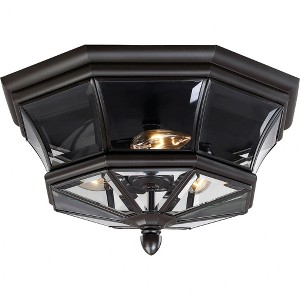 Quoizel Lighting Newbury 3 - Light Flush Mount in  Medici Bronze - 1 of 4